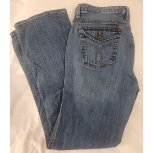 Calvin Klein Womens 30/10 Lean Boot Cut Dark Wash Denim Blue Jeans